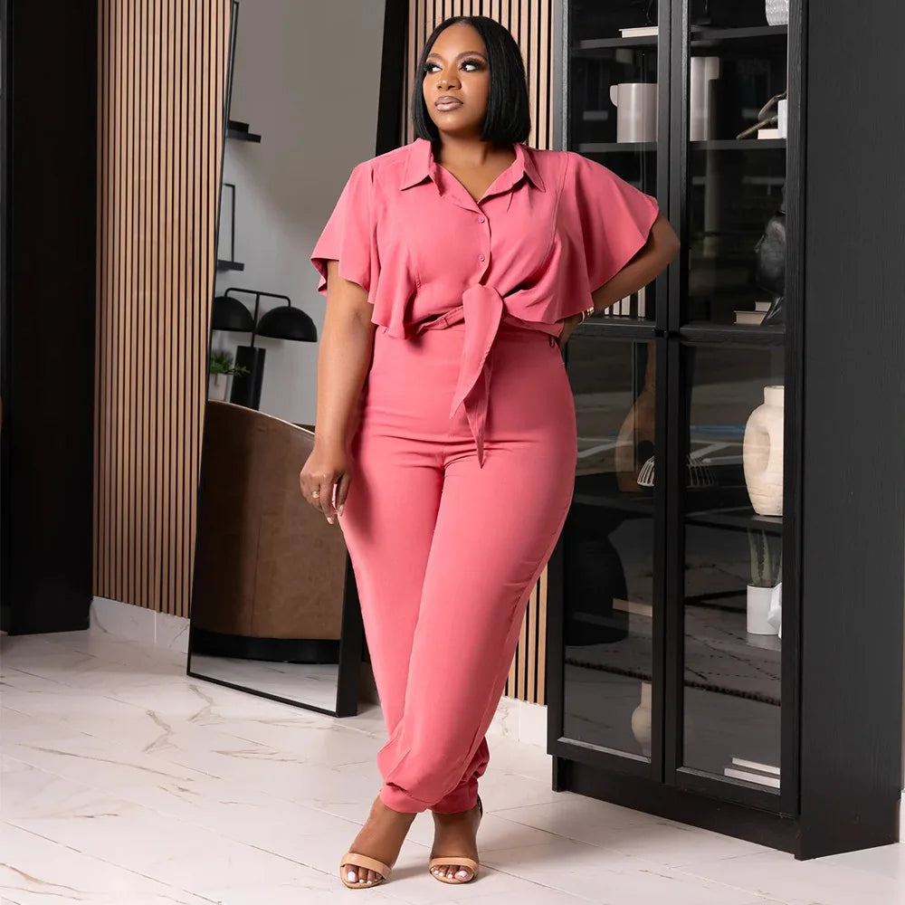Casual Plus Size Tweedelige Set