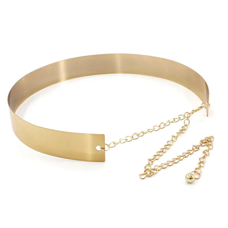 Elegante Goudkleurige Metalen Riem