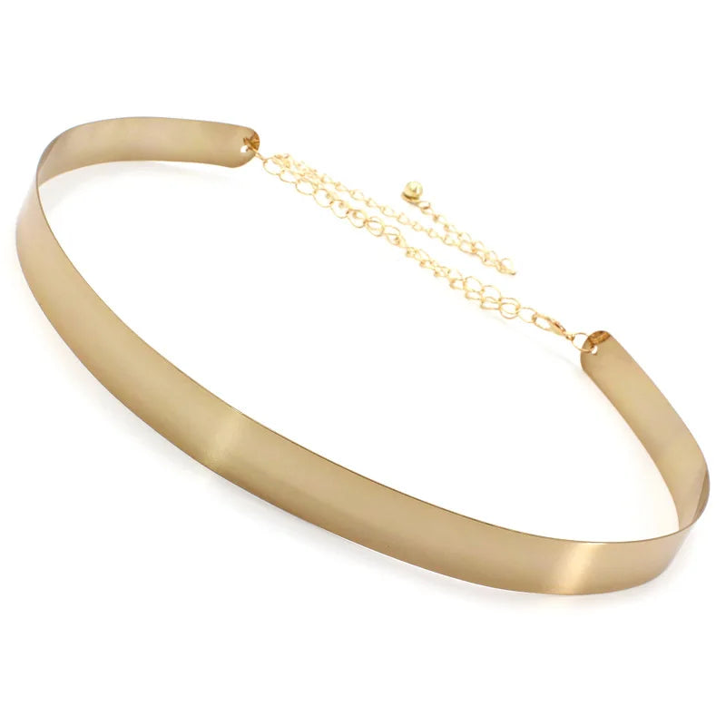 Elegante Goudkleurige Metalen Riem
