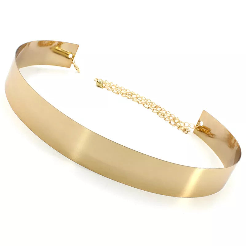 Elegante Goudkleurige Metalen Riem