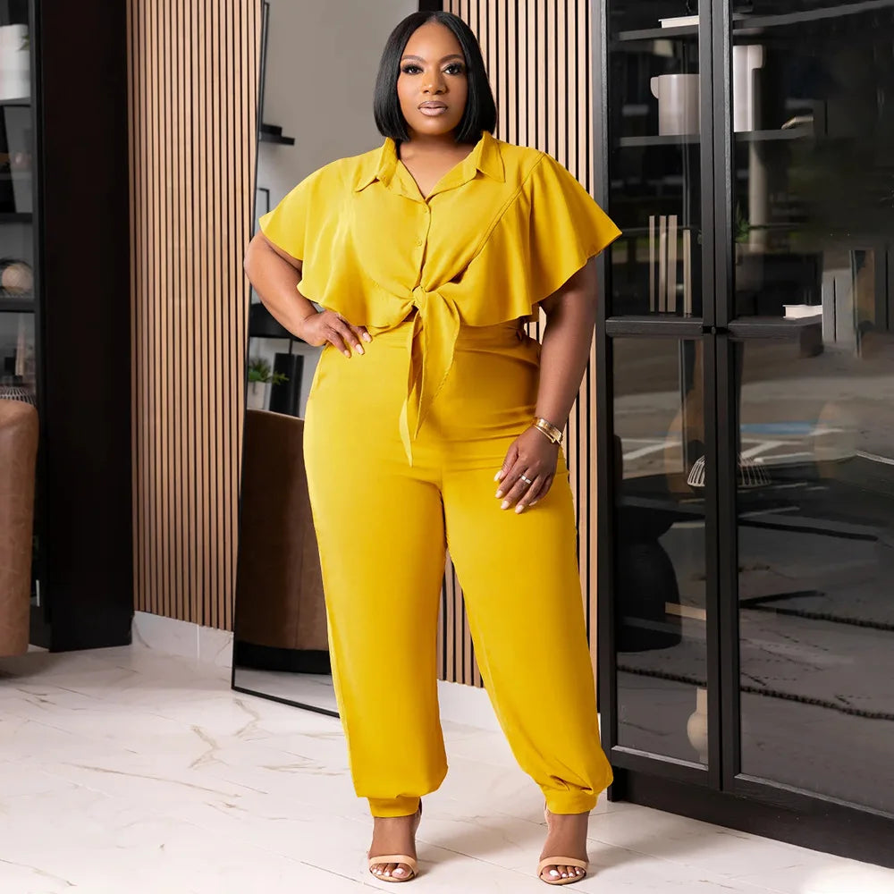 Casual Plus Size Tweedelige Set