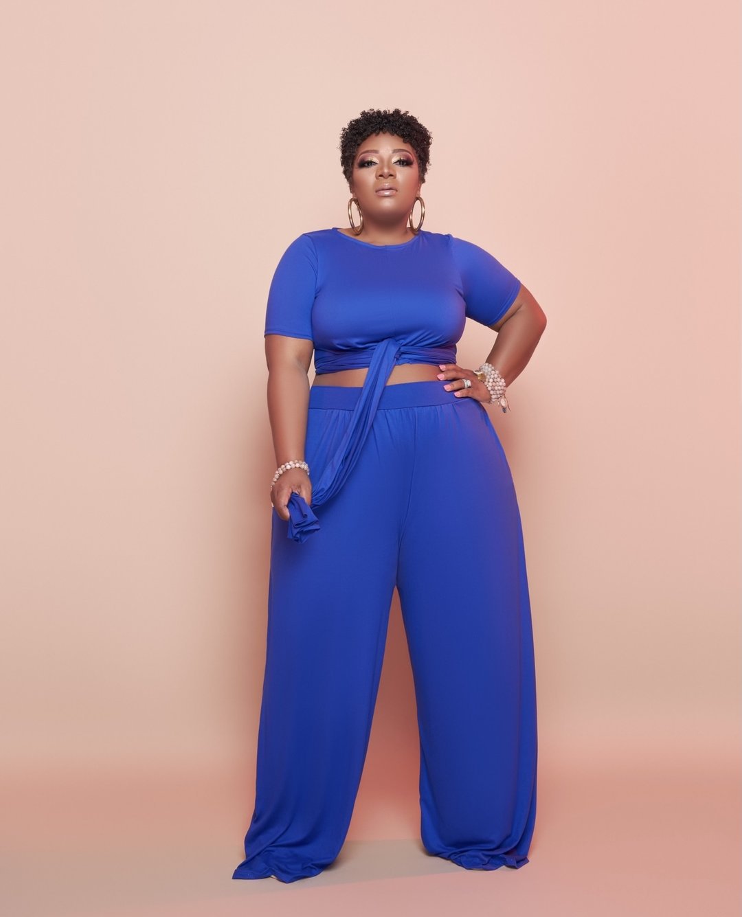 Plus Size 2-Delige Set met Wijde Pijpen
