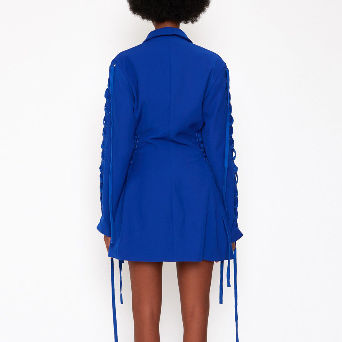 Trendy Blazer Mini Jurk in Blauw