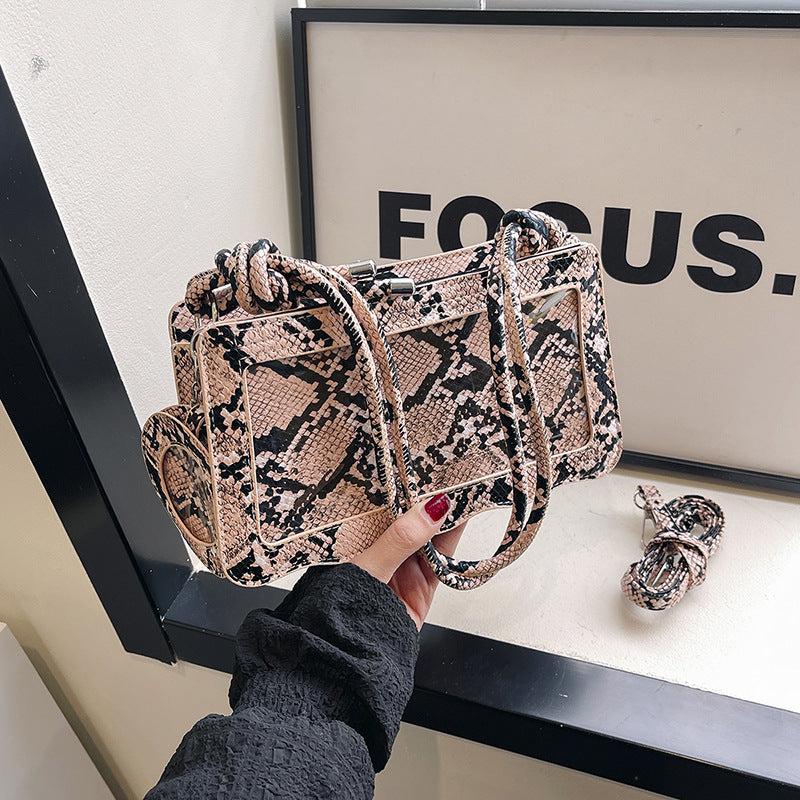 Western Style Snake Pattern Crossbody Bag