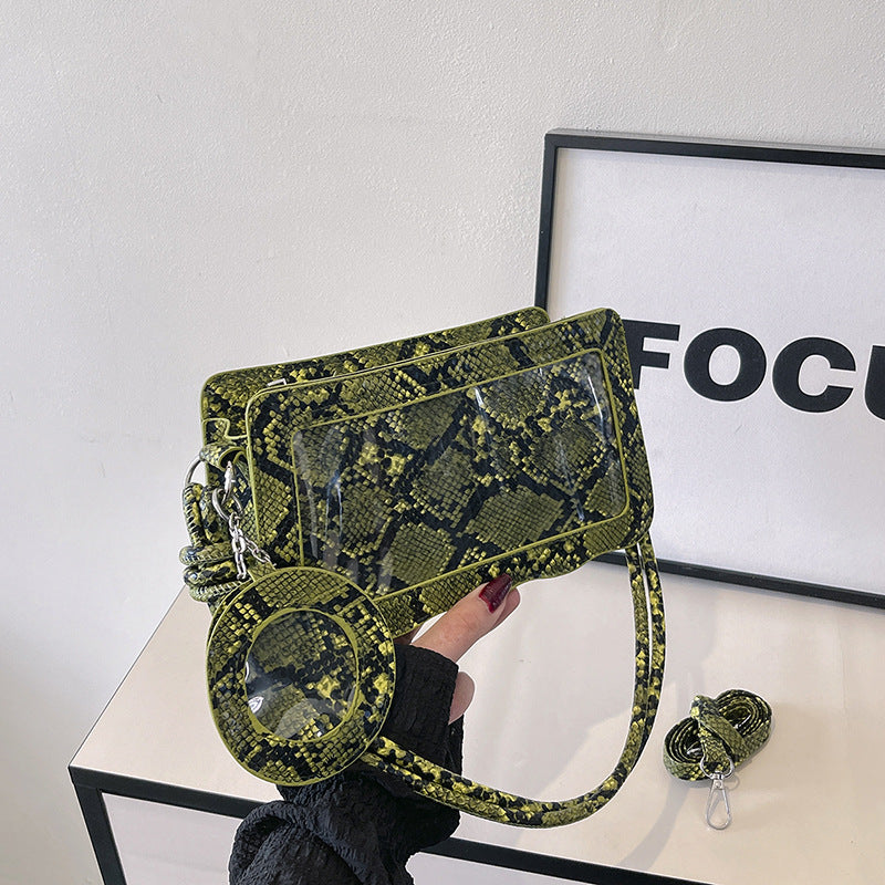 Western Style Snake Pattern Crossbody Bag