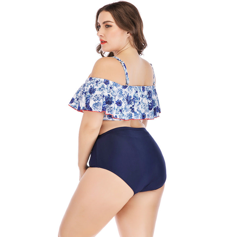 Trendy Plus Size Badpak met Print