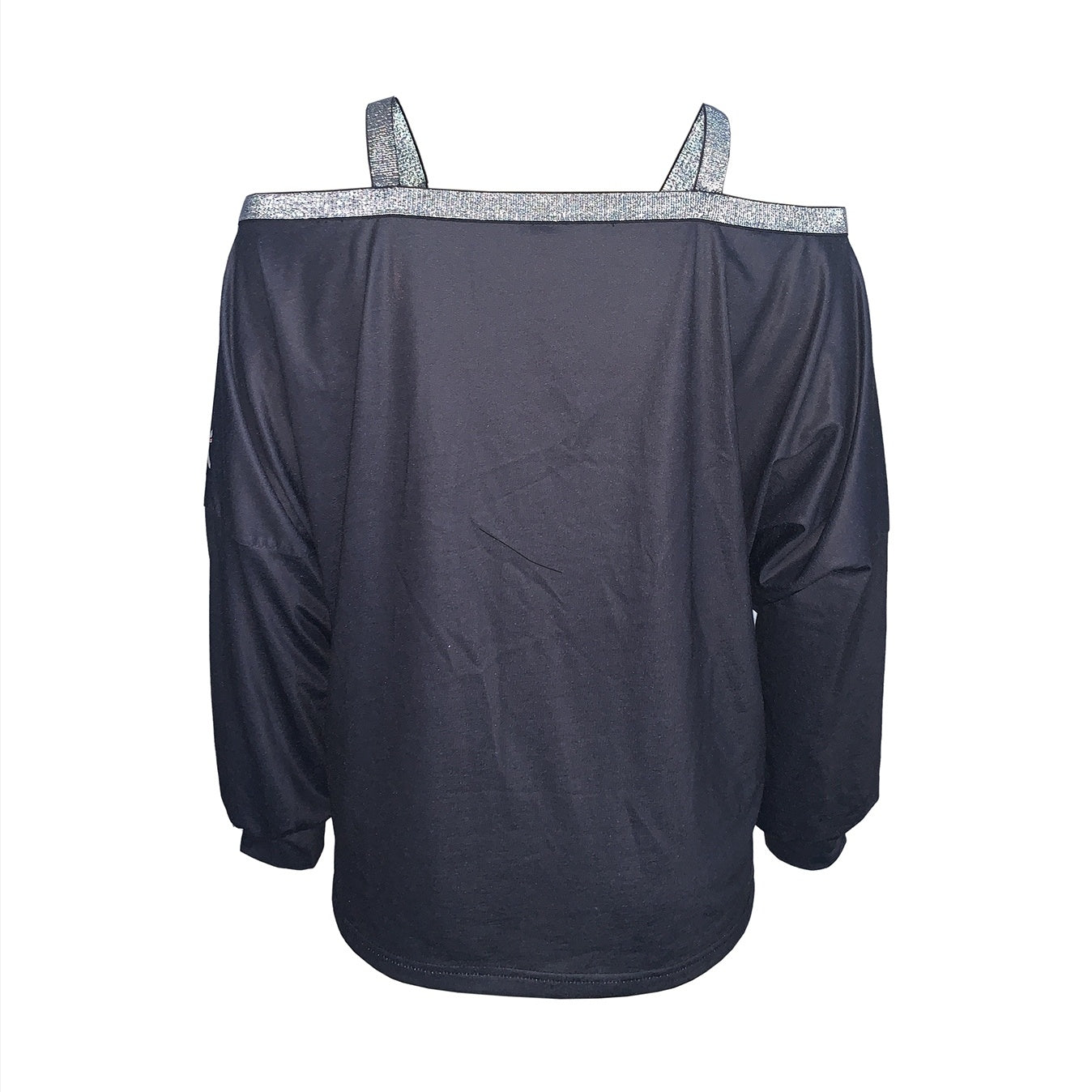 Dames Cold Shoulder Sweater met Kettingprint & Pailletten