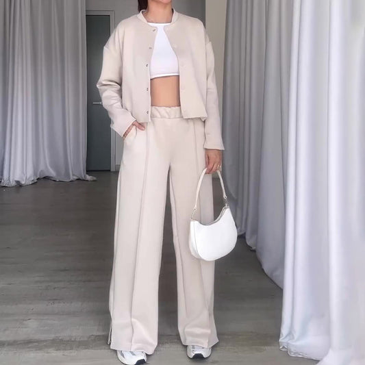 Dames Losvallende Mode-Outfit met Knoopsluiting