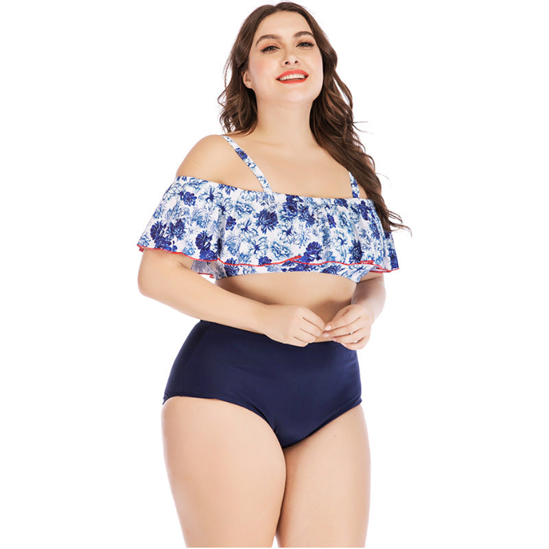 Trendy Plus Size Badpak met Print
