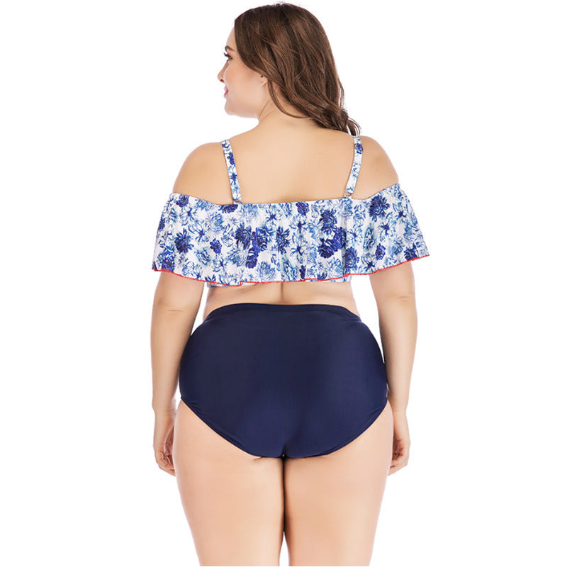 Trendy Plus Size Badpak met Print