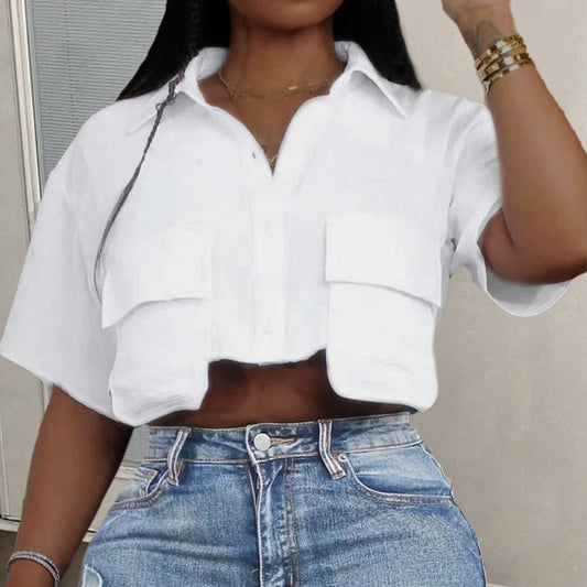 Dames Cropped Poloshirt met Zak