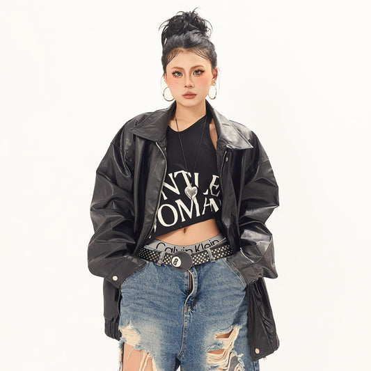 Unisex Leren Bikerjas