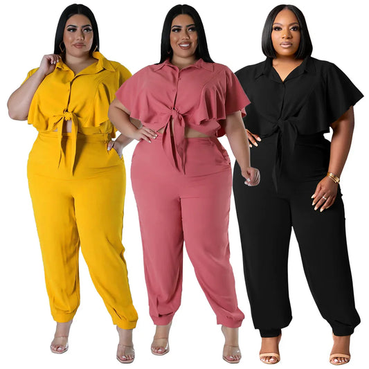 Casual Plus Size Tweedelige Set