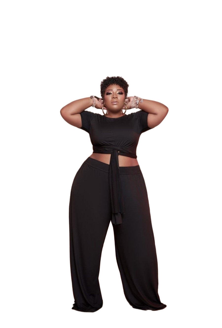 Plus Size 2-Delige Set met Wijde Pijpen