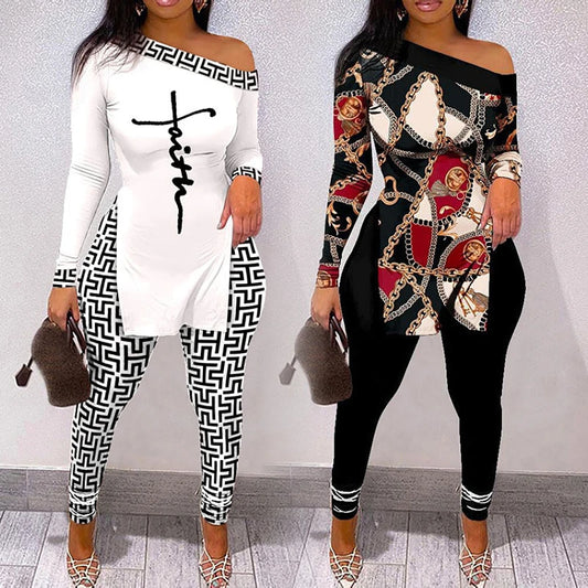 Trendy Tweedelige Set met Print