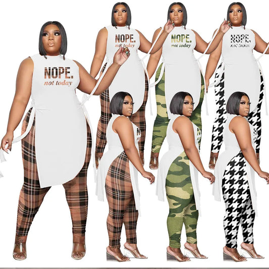 Trendy Plus-Size Tweedelige Set