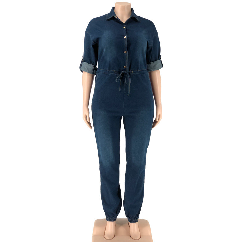 Plus Size Denim Jumpsuit