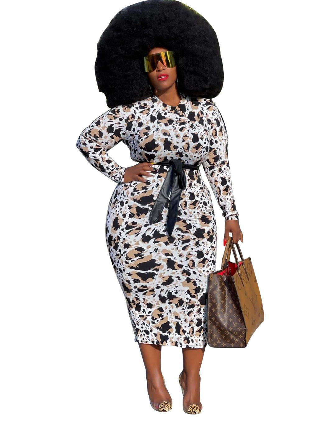 Elegante Plus Size Luipaardprint Jurk