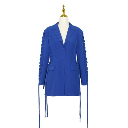 Trendy Blazer Mini Jurk in Blauw