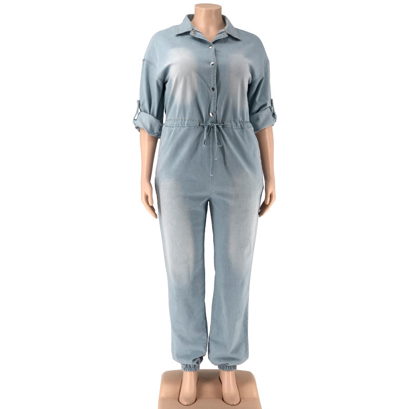 Plus Size Denim Jumpsuit