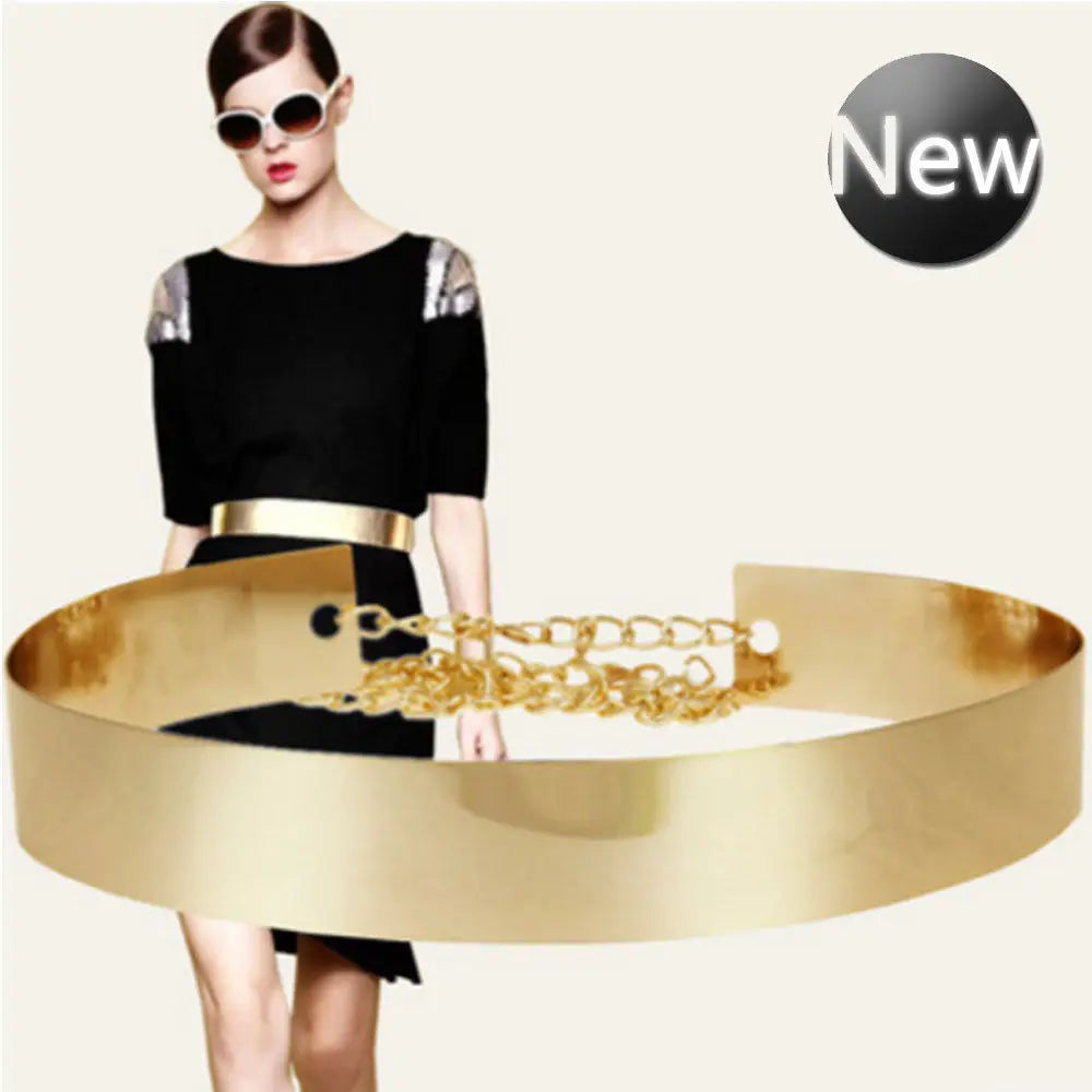 Elegante Goudkleurige Metalen Riem