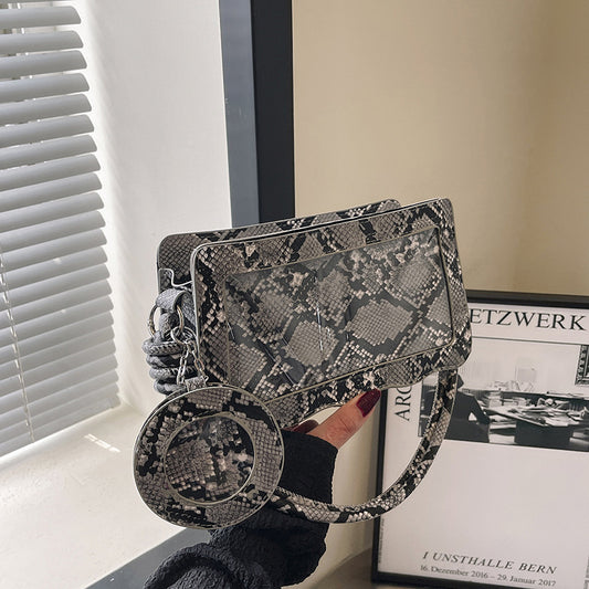 Western Style Snake Pattern Crossbody Bag