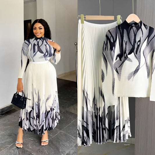 Dames Set met Golvende Print