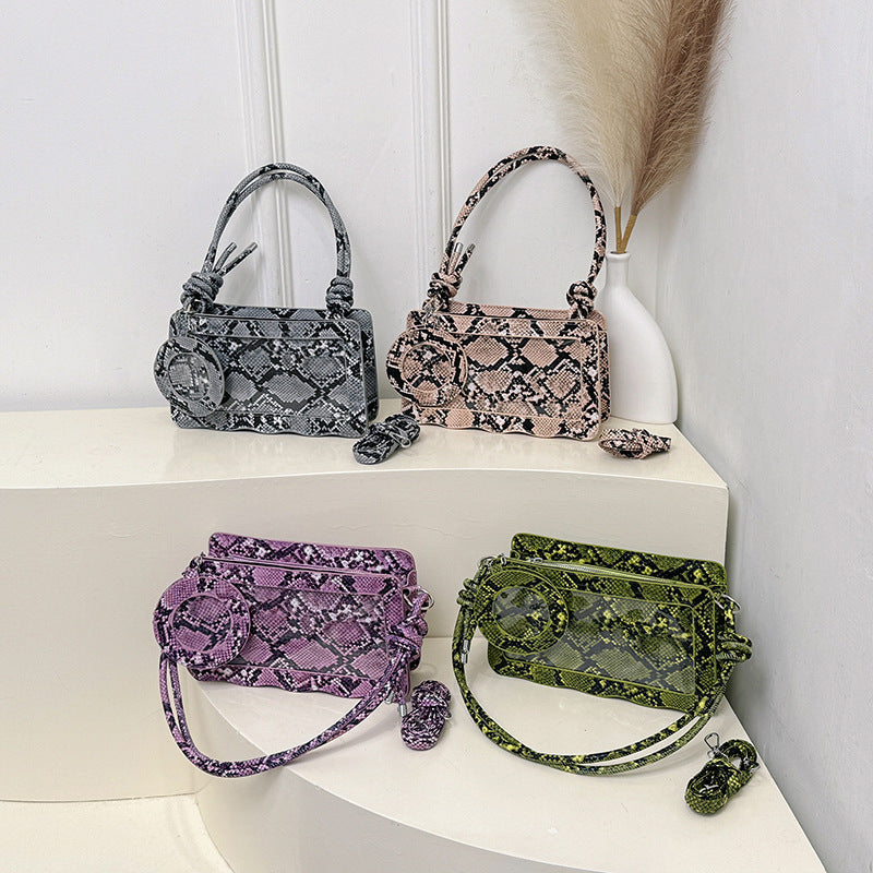 Western Style Snake Pattern Crossbody Bag