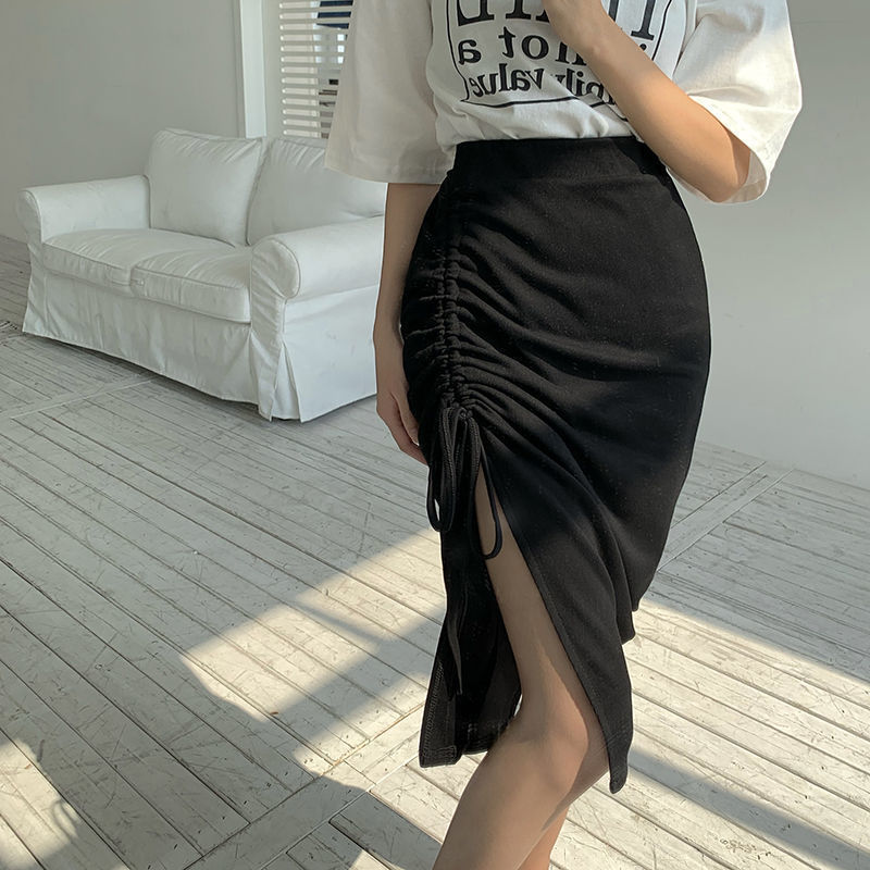 🌟 Hoge Taille Rok met Split en Ruches